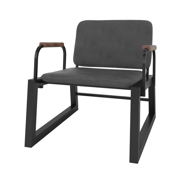 Manhattan Comfort Whythe Low Accent Chair 1.0 in Black AC-4PZ-207